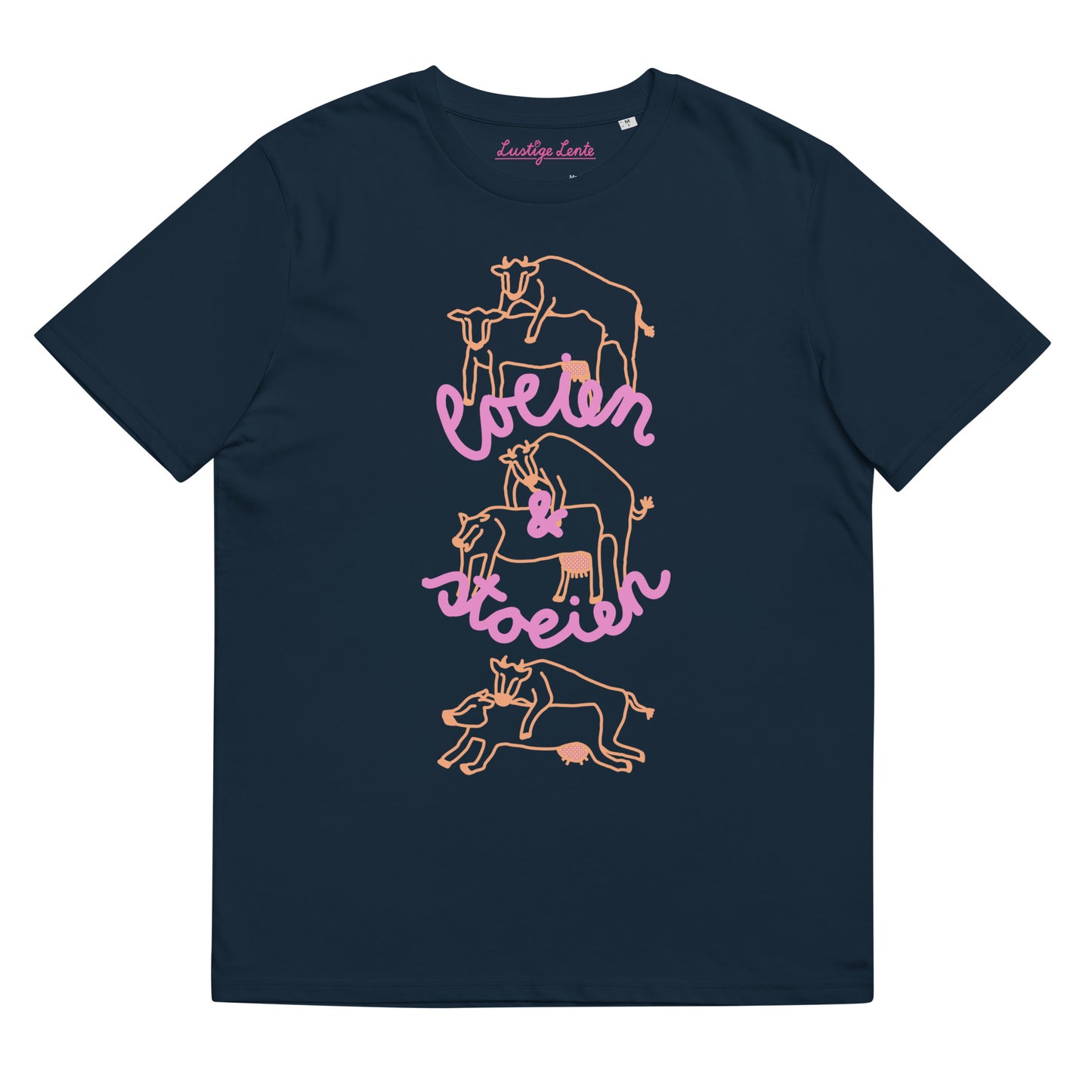 Loeien en Stoeien T-shirt - Donkerblauw