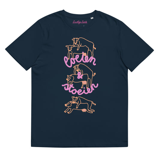 Loeien en Stoeien T-shirt - Donkerblauw