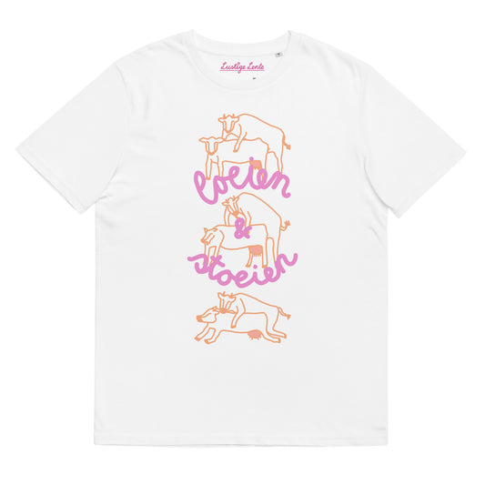 Loeien en Stoeien T-shirt - Wit